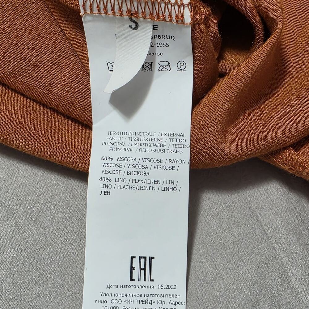 Dixie Made in Italy Burnt Orange Linen Blend Cut-Out Maxi Dress - Size S - Boho - Picture 4 of 11